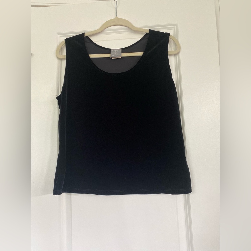Rabbit Rabbit Rabbit Black Velvet Sleeveless Top